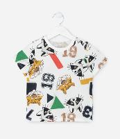 Camiseta Infantil com Estampa College e Bichinhos - Tam 1 a 5 Anos - 1