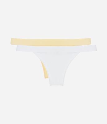 Kit 02 Calcinhas String Fio em Viscose com Cós Texturizado