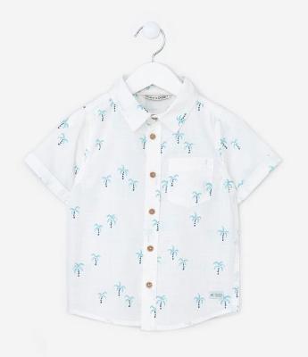 Camisa Infantil com Estampa Coqueiros - Tam 1 a 5 Anos