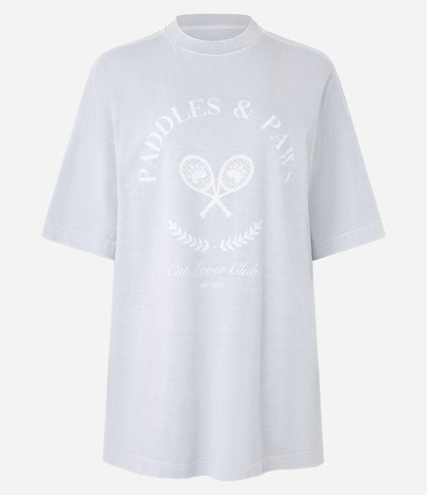 Camiseta de Pijama em Algodão Estonado com Raquetes Estampadas - 1