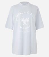 Camiseta de Pijama em Algodão Estonado com Raquetes Estampadas - 1