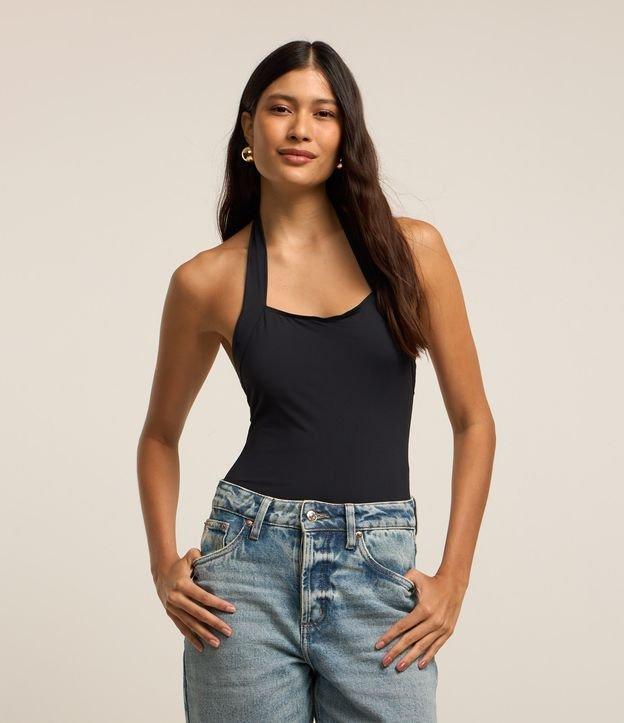 Body Frente Única em Microfibra com Decote Quadrado - 2