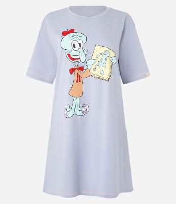 Camisola em Algodão com Estampa do Lula Molusco