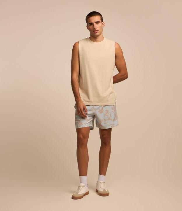 Bermuda com Cós Elástico e Estampa Abstrata - 1