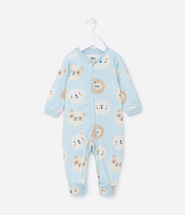 Macacão Infantil em Plush com Estampa de Ursinhos - RN a 24 meses - 1