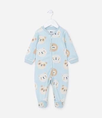 Macacão Infantil em Plush com Estampa de Ursinhos - RN a 24 meses