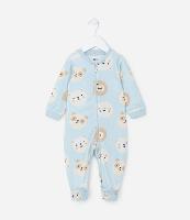 Macacão Infantil em Plush com Estampa de Ursinhos - RN a 24 meses - 1