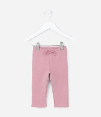 Calça Legging Infantil Quentinha com Lacinho - Tam 0 a 18 meses