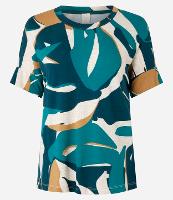 Blusa Manga Curta em Viscose Estampa Folhagem - 1