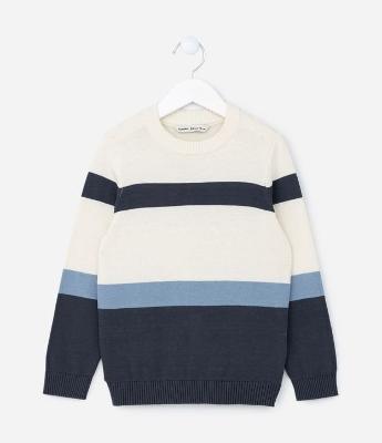 Blusão Infantil com Estampa Bloco de Cores - Tam 5 a 14 Anos