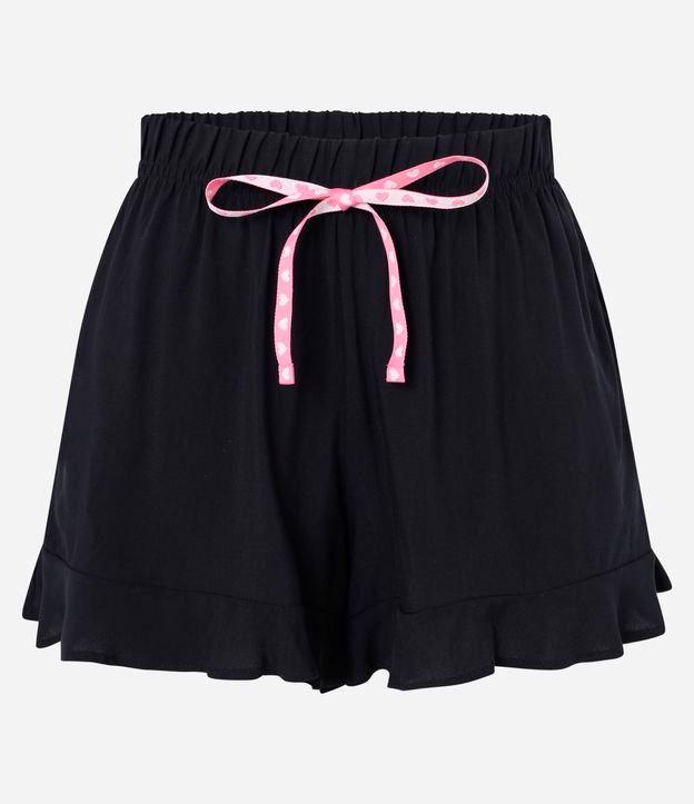 Short de Pijama em Viscose Com Laço Contrastante - 1