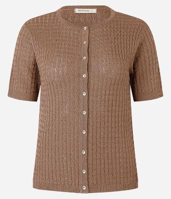 Blusa em Tricô Texturizado com Abotoamento