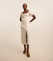 Vestido Long Midi em Viscolinho com Manga Bufante - 1