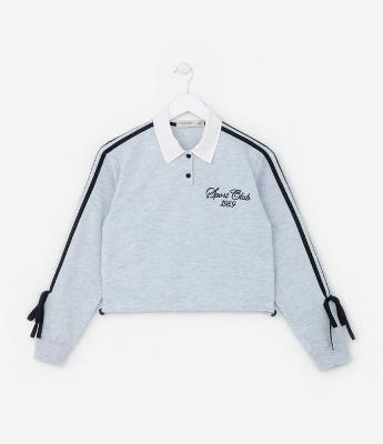 Blusão Infantil Quentinho com Lacinho nas Mangas - Tam 7 a 14 Anos