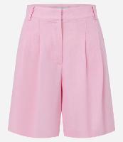 Bermuda Alfaiatada em Viscolinho com Cintura Alta e Pregas - 1