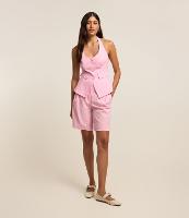 Bermuda Alfaiatada em Viscolinho com Cintura Alta e Pregas - 2