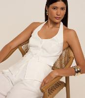 Bermuda Alfaiatada em Viscolinho com Cintura Alta e Pregas - 2