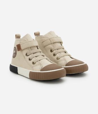 Tênis Abotinado Infantil com Velcro e Estampa de Ursinho - Tam 20 ao 27