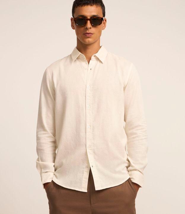 Camisa em Algodão com Textura em Listras Verticais - 1