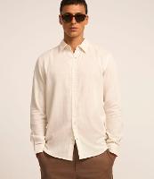 Camisa em Algodão com Textura em Listras Verticais - 1