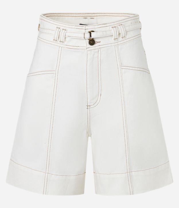 Bermuda em Sarja com Cinto e Recorte Diferenciado - 1