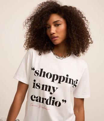 Camiseta Alongada em Algodão com Estampa Sex and the City