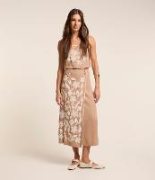 Saia Midi em Viscolinho com Transpasse e Borda Nuvem - 1