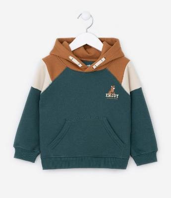 Blusão Infantil com Recortes e Estampa Tigre - Tam 1 a 5 Anos