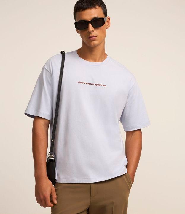 Camiseta Boxy em Algodão com Estampa Lettering - 1