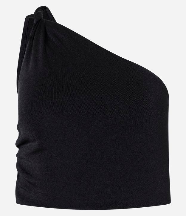 Blusa Cropped em Algodão com Um Ombro Só - 1