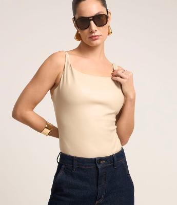 Body em PU com Alças Torcidas