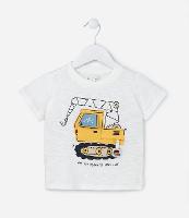 Camiseta Infantil com Estampa Interativa de Trator - Tam 1 a 6 Anos - 2
