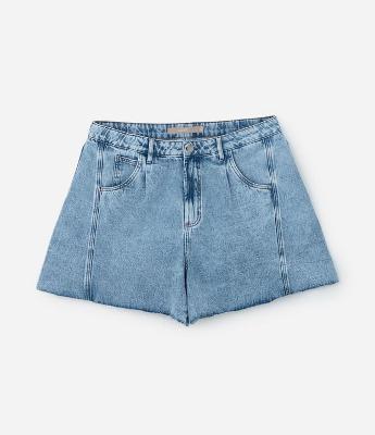 Short Evasê em Jeans com Barra a Fio Curve & Plus Size