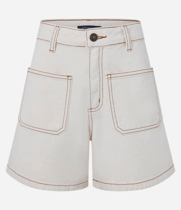 Short Mom em Sarja com Bolsos Frontais - 1