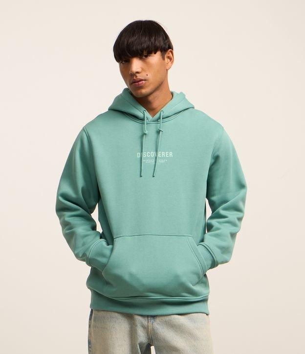 Blusão Comfort em Moletom com Estampa Lettering e Capuz - 1