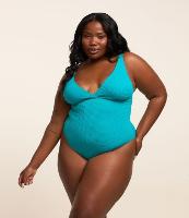 Maiô Texturizado com Decote V Transpassado Curve & Plus Size - 3