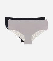 Kit 02 Calcinhas Boyshort em Microfibra com Renda - 1