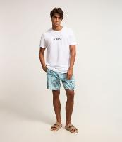 Bermuda em Microfibra com Cós Fixo e Estampa de Coqueiros - 2