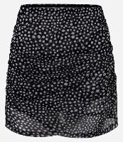 Saída de Praia Saia com Tule Estampado de Poá e Franzido - 1