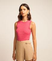 Blusa em Tricô Canelado com Detalhe Ondulados - 1