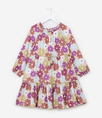 Vestido Marias com Estampa Floral - Tam 5 a 14 Anos