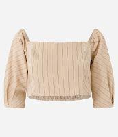 Blusa Ombro a Ombro Alfaiatada com Manga Bufante - 1