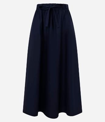 Saia Evasê Midi em Tricoline com Amarração Laço