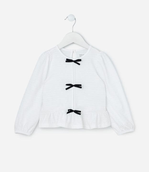 Blusa Infantil Texturizada com Lacinhos Contrastantes - Tam 1 a 6 Anos - 1