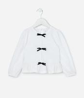 Blusa Infantil Texturizada com Lacinhos Contrastantes - Tam 1 a 6 Anos - 1