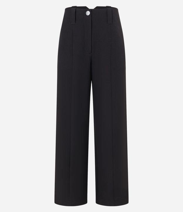 Calça Reta em Alfaiataria com Detalhe de Fenda - 1