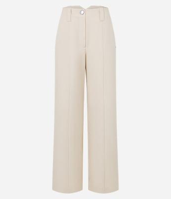 Calça Reta em Alfaiataria com Detalhe de Fenda