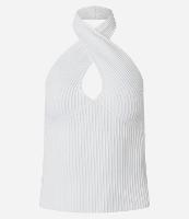 Blusa Frente Única em Tricô Canelado com Vazado - 1