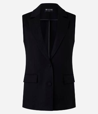 Colete Ponto Roma Fechamento em Botões e Bolsos Frontais