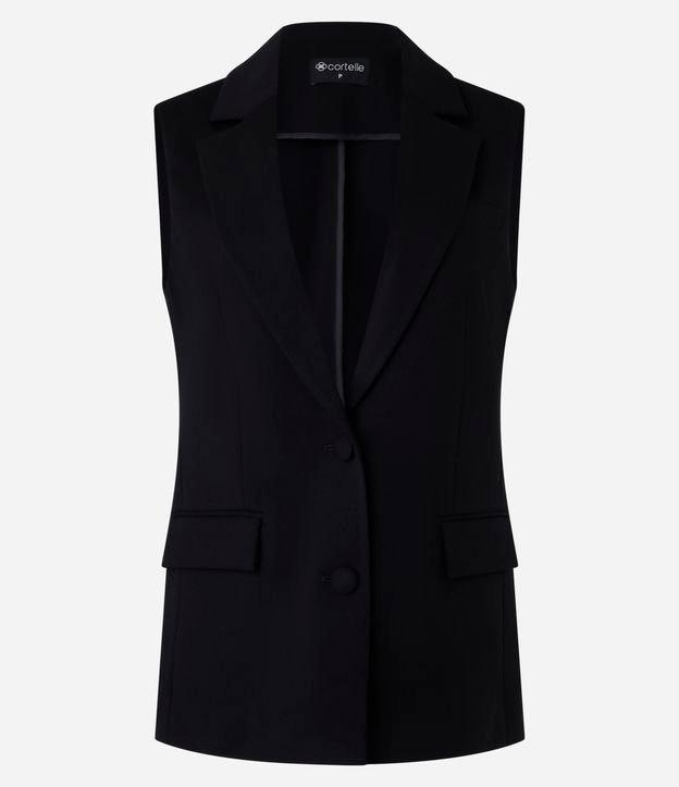 Colete Ponto Roma Fechamento em Botões e Bolsos Frontais - 1